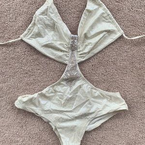 Cream Embellished One Piece- NEVER WORN